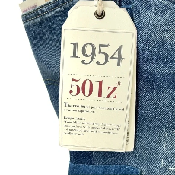 Levi’s 501z Jeans 1954 Vintage Clothing Selvedge Men’s Jeans Size 35x30* New NWT